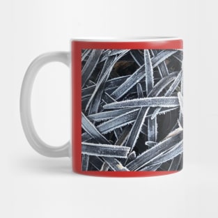 Frosty Winter Black Grass Mug